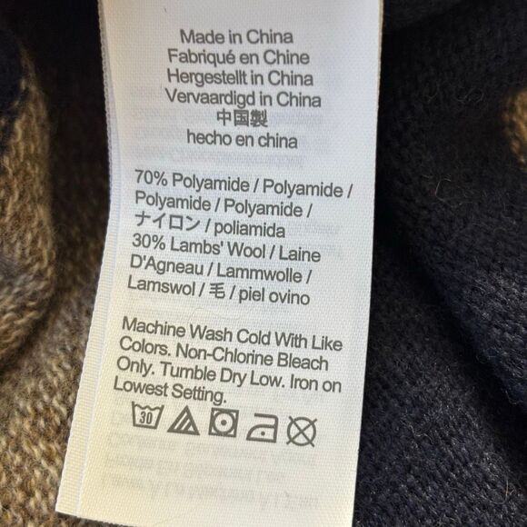 J. Crew Striped lambswool blend sweater marled mole navy men’s large new - Picture 3 of 10